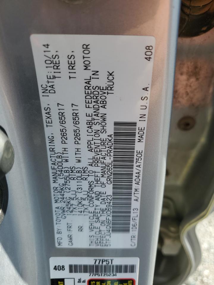 2015 Toyota Tacoma Double Cab Prerunner VIN: 5TFJU4GN6FX069423 Lot: 85013205