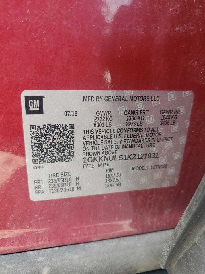 2019 GMC Acadia Slt-1 VIN: 1GKKNULS1KZ121931 Lot: 85703415