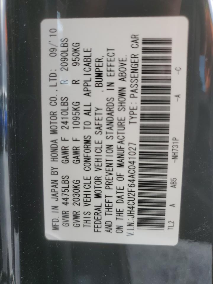 2010 Acura Tsx VIN: JH4CU2F64AC041027 Lot: 85745865