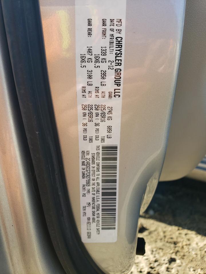2012 Dodge Grand Caravan Sxt VIN: 2C4RDGCG7CR279969 Lot: 85179645