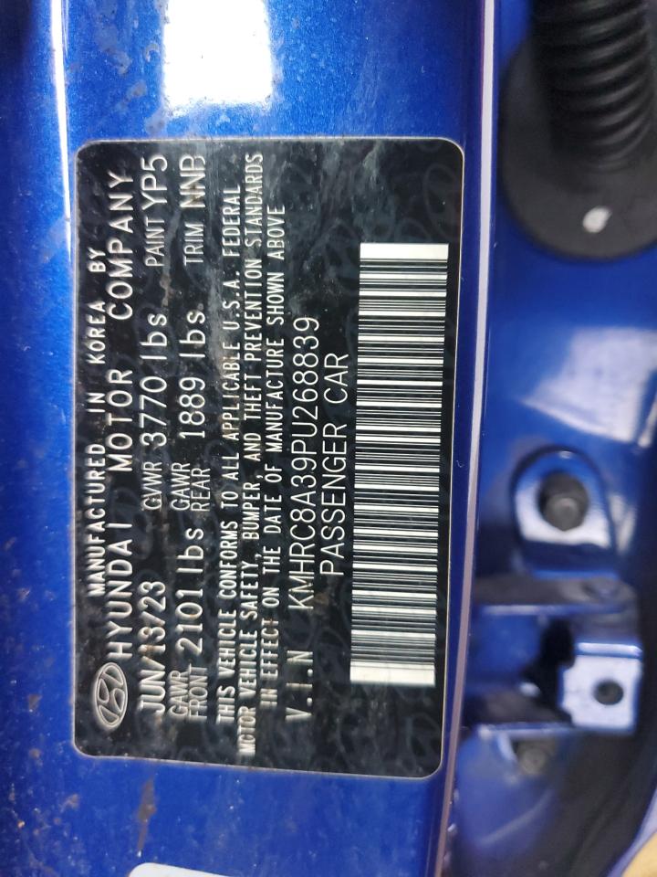 2023 Hyundai Venue Sel VIN: KMHRC8A39PU268839 Lot: 85365275