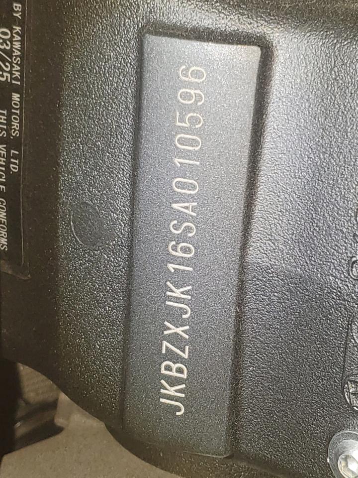 2025 Kawasaki Zx636 K VIN: JKBZXJK16SA010596 Lot: 82194835