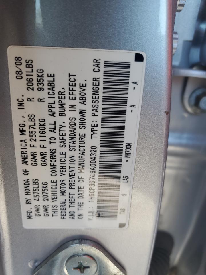 2009 Honda Accord Ex VIN: 1HGCP36749A004320 Lot: 86115855