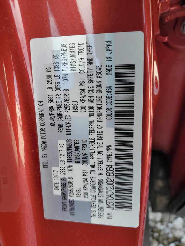 2018 Mazda Cx-9 Touring VIN: JM3TCACY2J0216064 Lot: 89844685