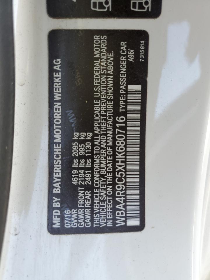 2017 BMW 430Xi VIN: WBA4R9C5XHK680716 Lot: 89678355