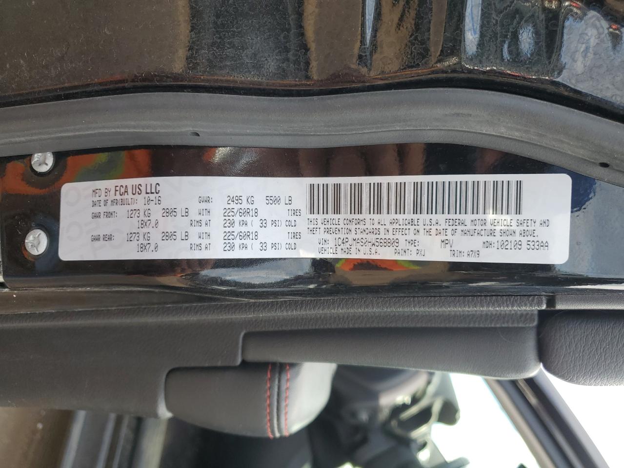 2017 Jeep Cherokee Sport VIN: 1C4PJMAS0HW568809 Lot: 86163865