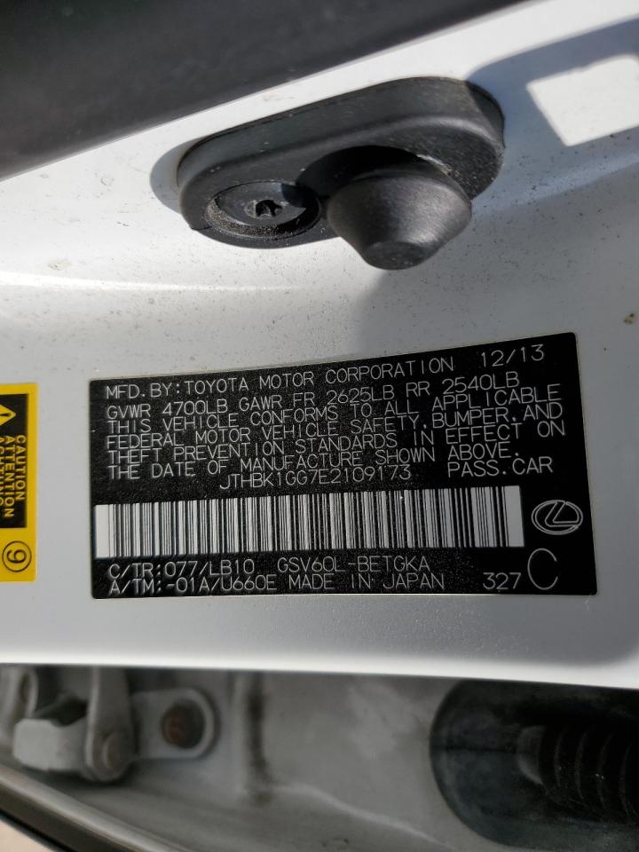 2014 Lexus Es 350 VIN: JTHBK1GG7E2109173 Lot: 87001555