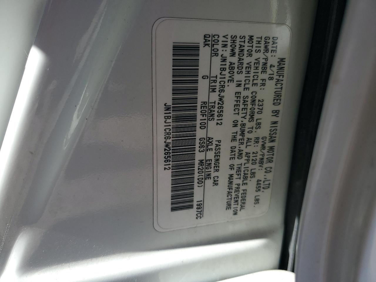 2018 Nissan Rogue Sport S VIN: JN1BJ1CR6JW265612 Lot: 86606185