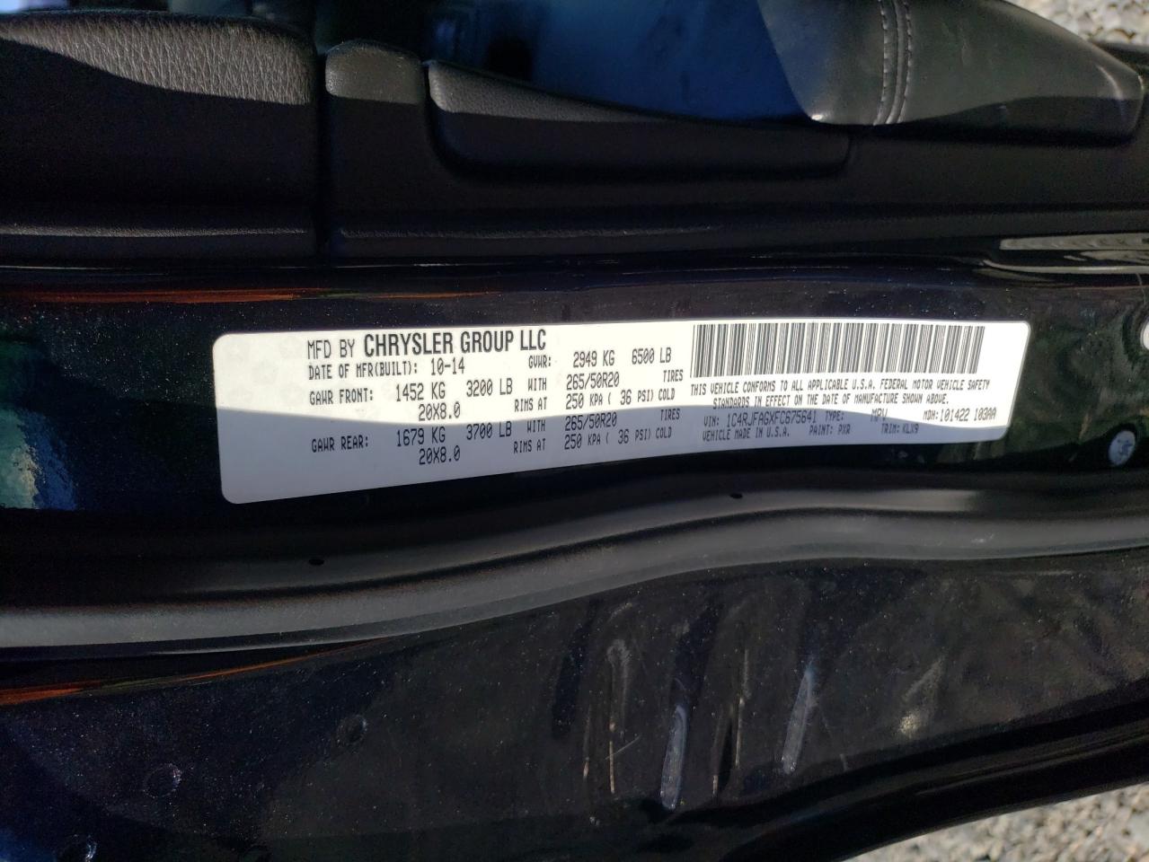 2015 Jeep Grand Cherokee Laredo VIN: 1C4RJFAGXFC675641 Lot: 84728065