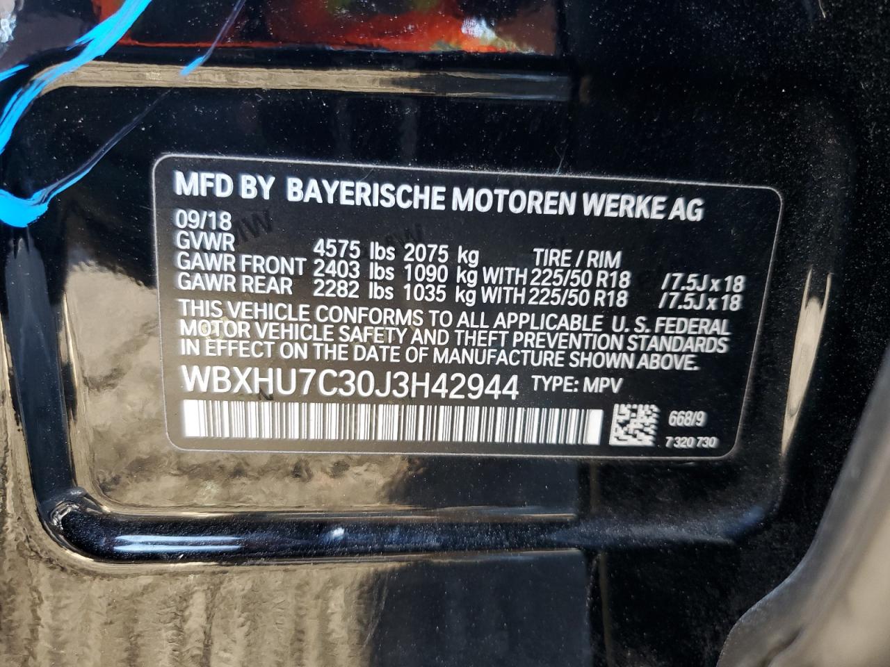 2018 BMW X1 Sdrive28I VIN: WBXHU7C30J3H42944 Lot: 85477475