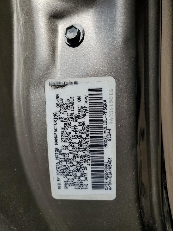 2000 Toyota Sienna Le VIN: 4T3ZF13C2YU180932 Lot: 82527485