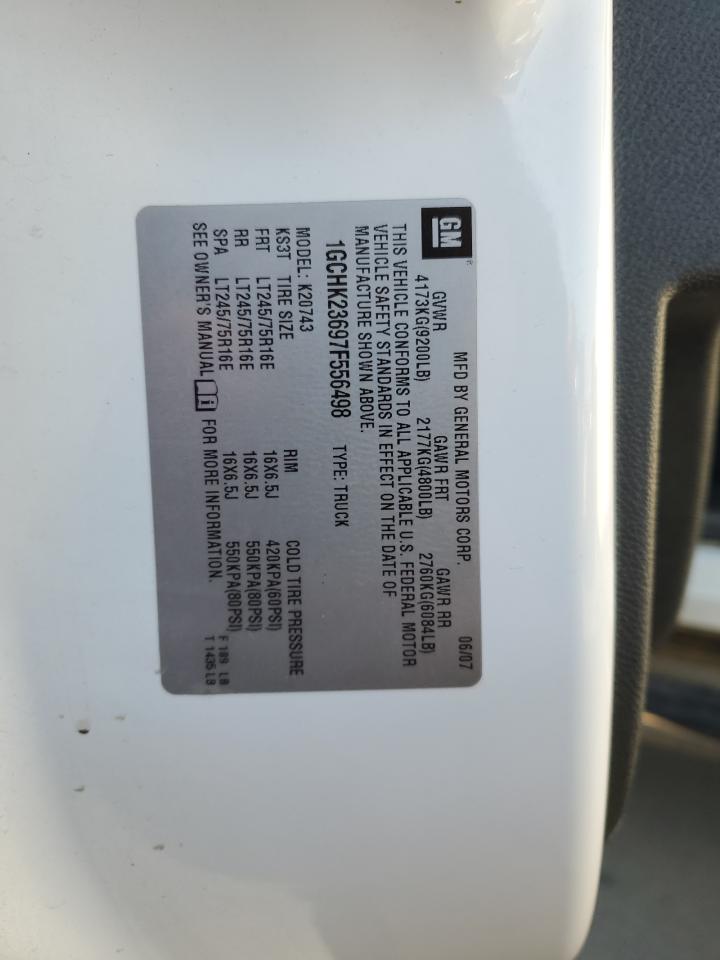 2007 Chevrolet Silverado K2500 Heavy Duty VIN: 1GCHK23697F556498 Lot: 86099975