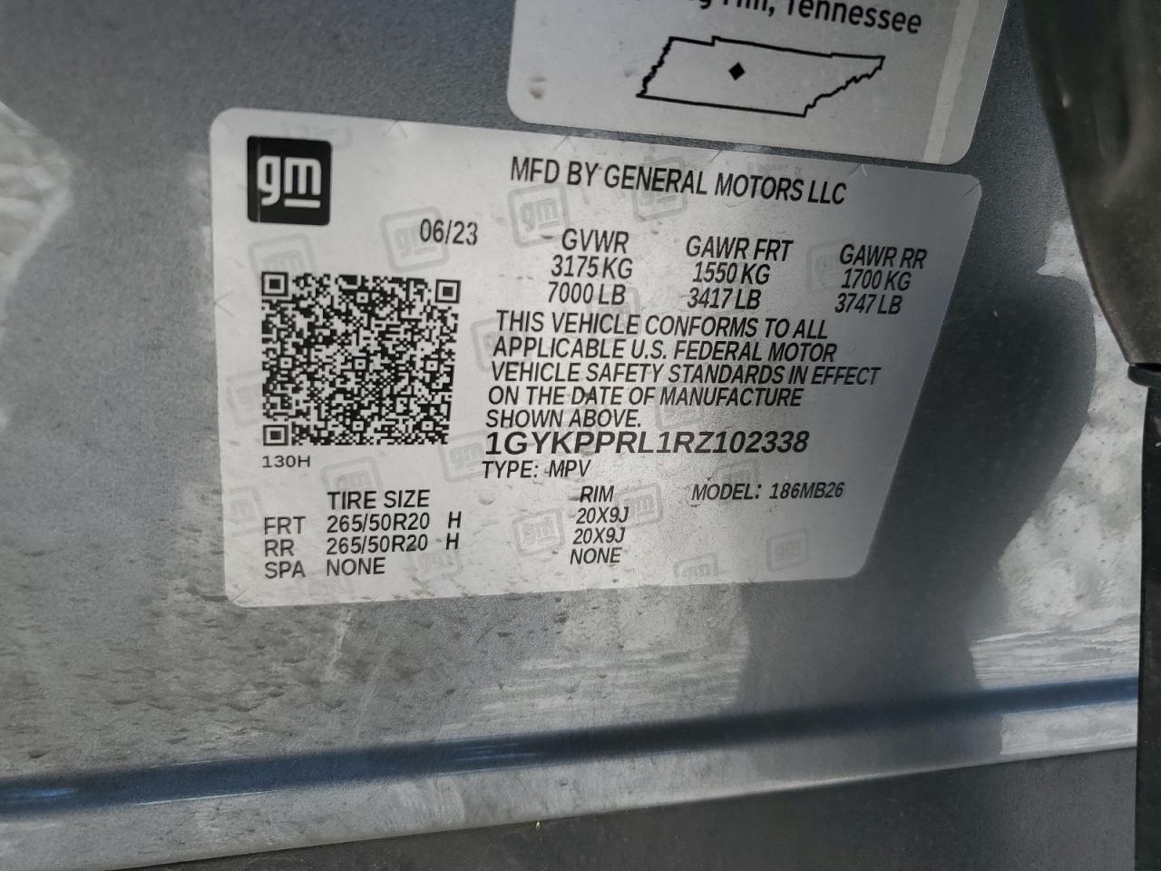 2024 Cadillac Lyriq Luxury VIN: 1GYKPPRL1RZ102338 Lot: 89502595