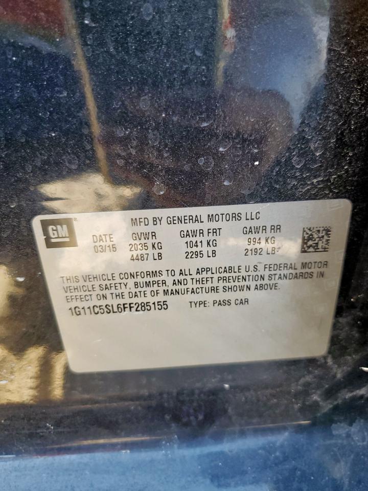 2015 Chevrolet Malibu 1Lt VIN: 1G11C5SL6FF285155 Lot: 86261975