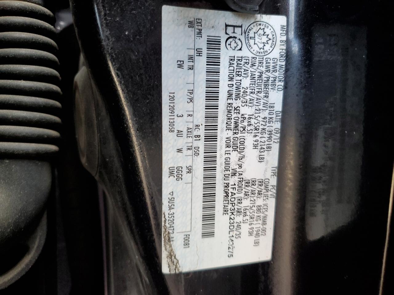 2013 Ford Focus Se VIN: 1FADP3K23DL140275 Lot: 85169745