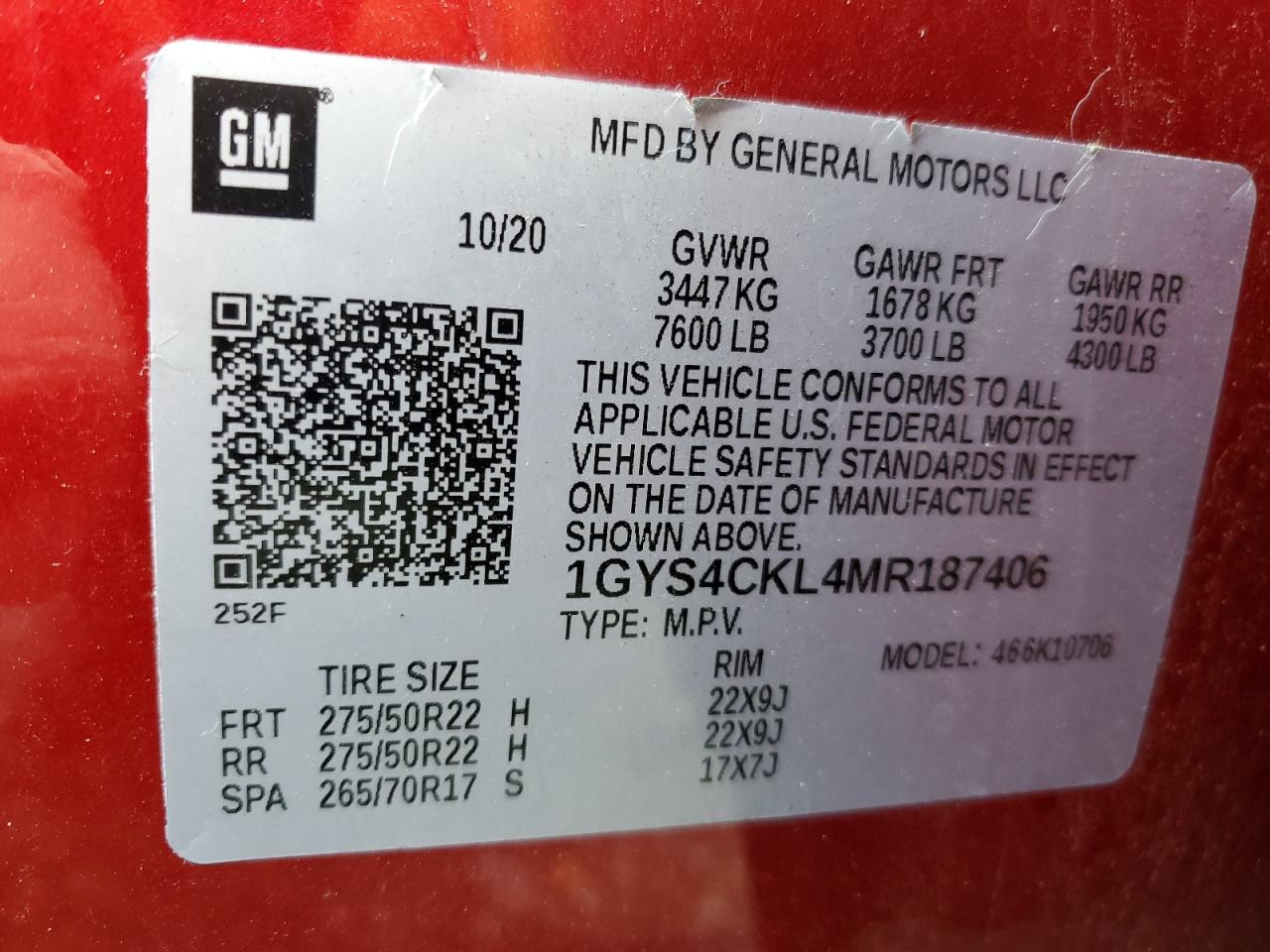 2021 Cadillac Escalade Premium Luxury VIN: 1GYS4CKL4MR187406 Lot: 82410865