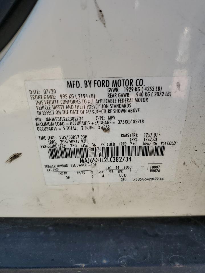 2020 Ford Ecosport Ses VIN: MAJ6S3JL2LC382734 Lot: 89839455