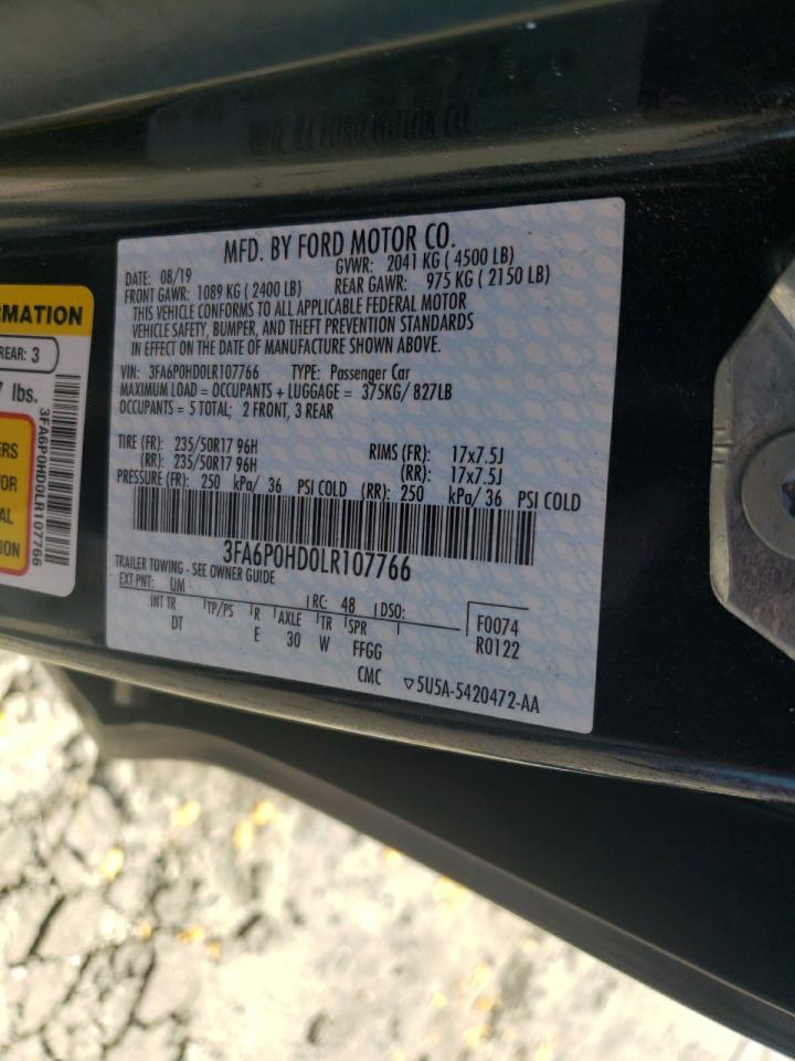 2020 Ford Fusion Se VIN: 3FA6P0HD0LR107766 Lot: 84758475