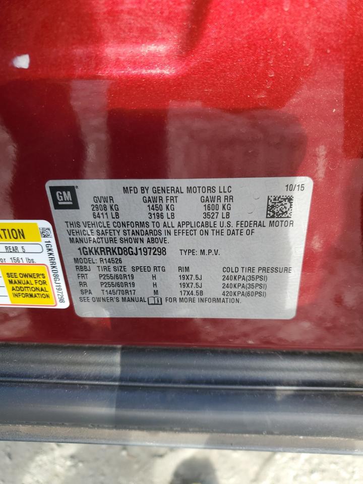 2016 GMC Acadia Slt-1 VIN: 1GKKRRKD8GJ197298 Lot: 85872145
