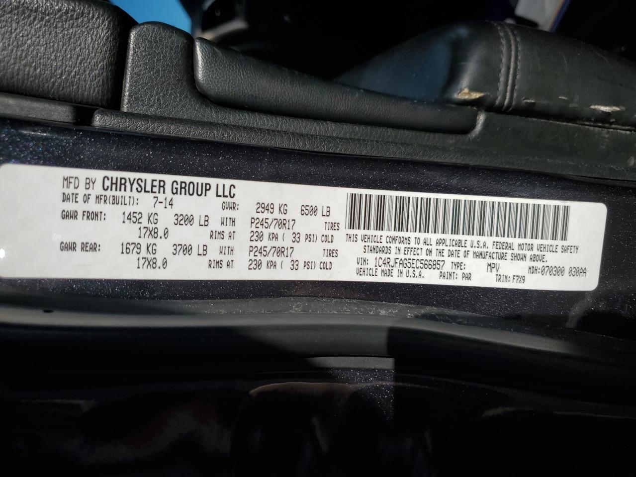 2014 Jeep Grand Cherokee Laredo VIN: 1C4RJFAG5EC566857 Lot: 82356625