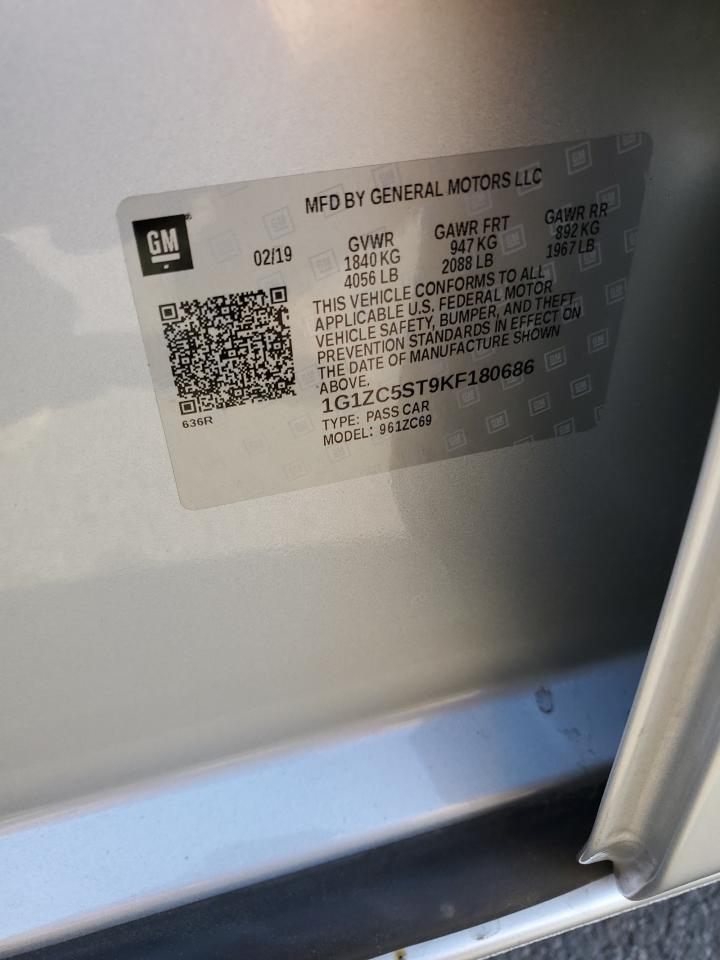 2019 Chevrolet Malibu Ls VIN: 1G1ZC5ST9KF180686 Lot: 82268575