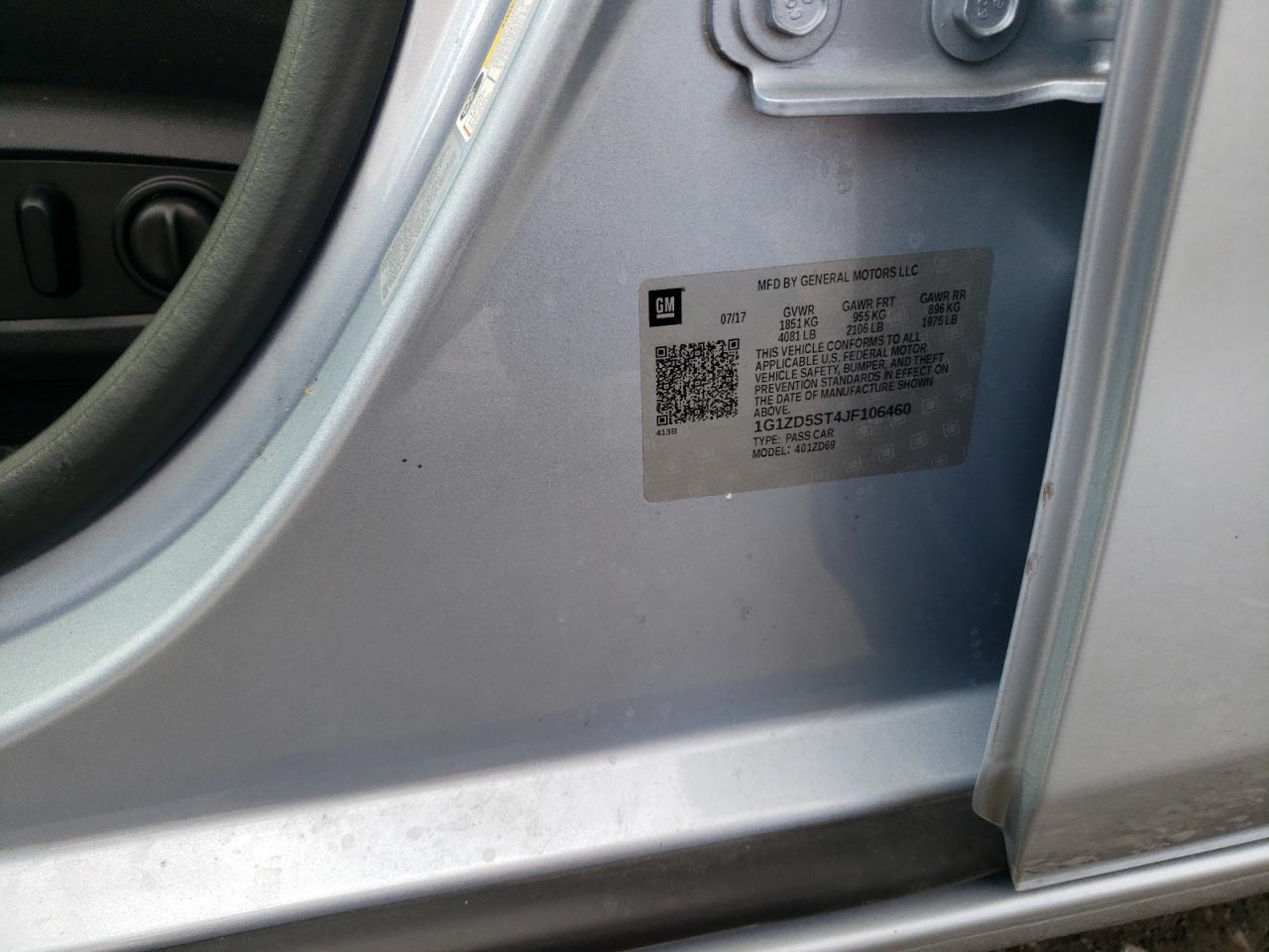 2018 Chevrolet Malibu Lt VIN: 1G1ZD5ST4JF106460 Lot: 81982285