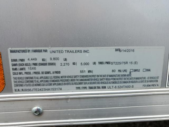 2017 UNITED  ULT-8.524TA50-S ENCLOSED CARGO TRAILER