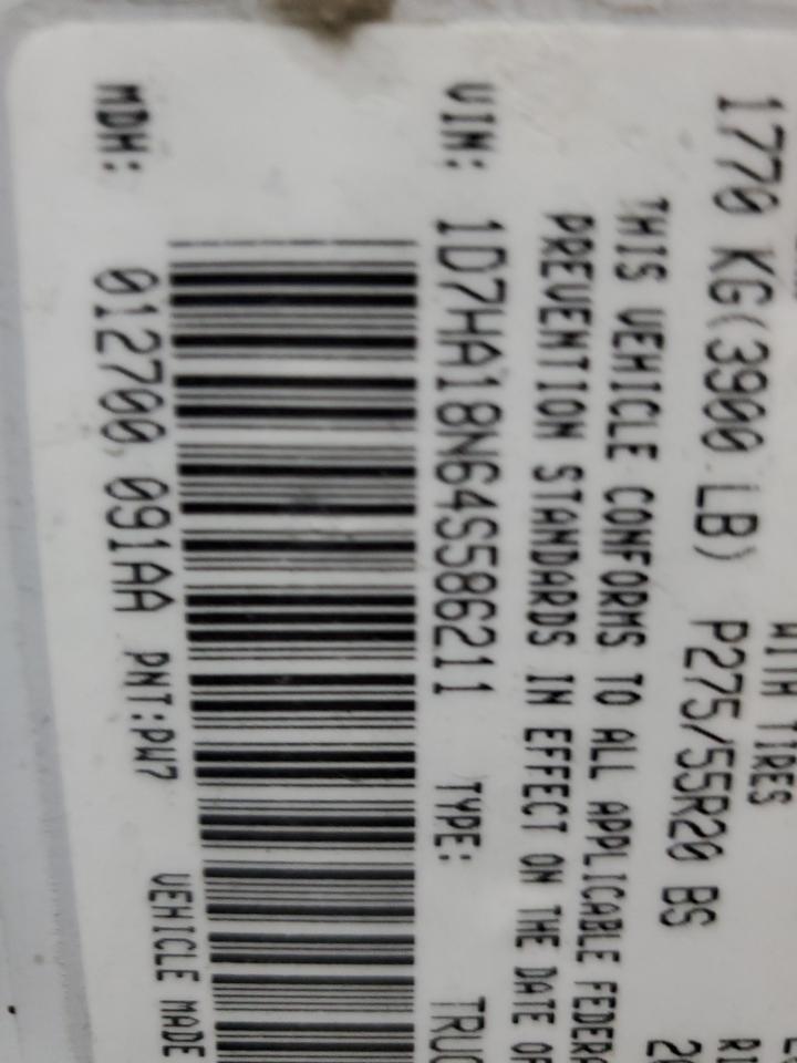 2004 Dodge Ram 1500 St VIN: 1D7HA18N64S586211 Lot: 90140775