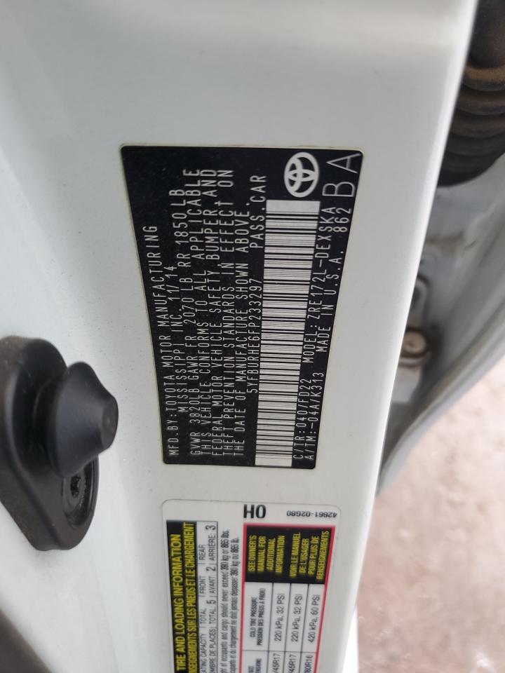 2015 Toyota Corolla L VIN: 5YFBURHE6FP233297 Lot: 82191805