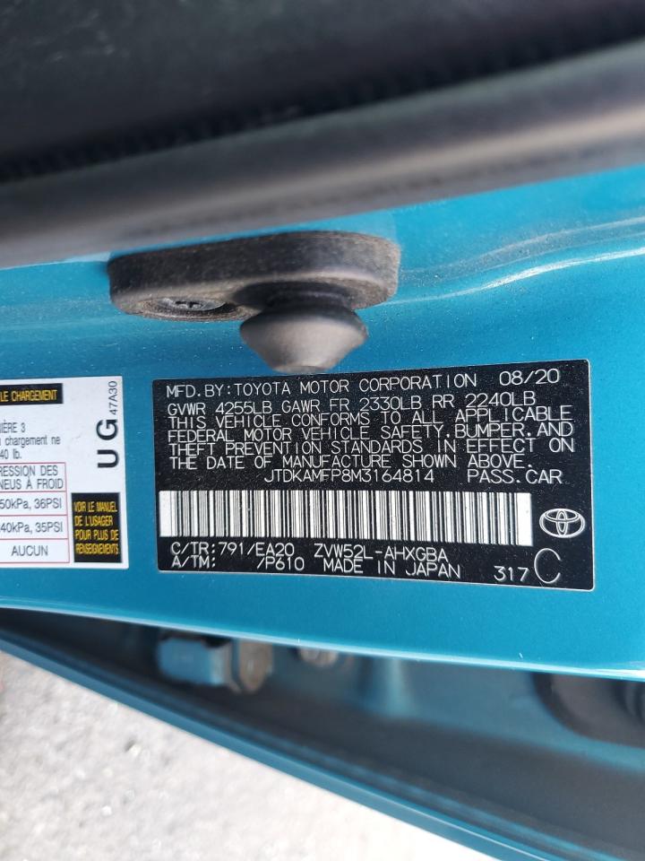 2021 Toyota Prius Prime Le VIN: JTDKAMFP8M3164814 Lot: 82216655