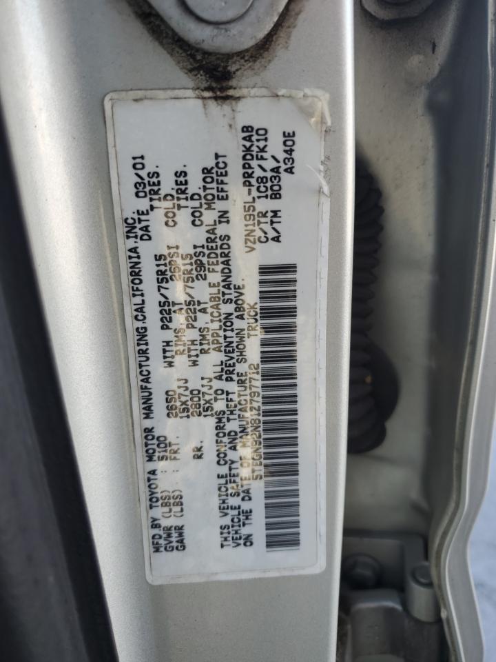 2001 Toyota Tacoma Double Cab Prerunner VIN: 5TEGN92N81Z797712 Lot: 86437595