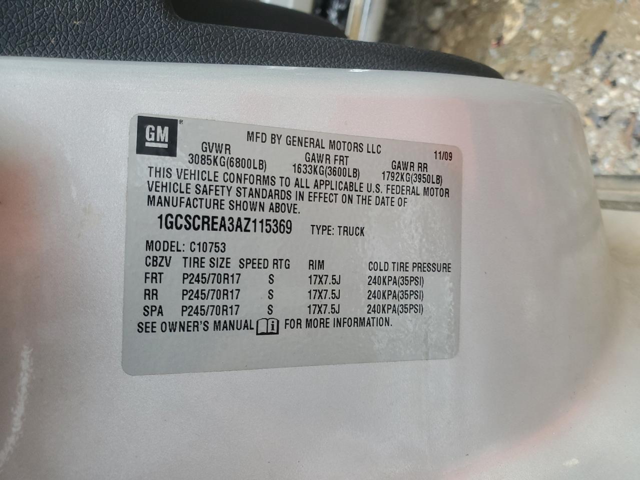 2010 Chevrolet Silverado C1500 Ls VIN: 1GCSCREA3AZ115369 Lot: 89661625