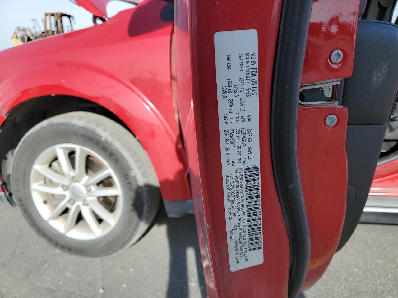 2015 Dodge Journey Sxt VIN: 3C4PDCBG9FT709133 Lot: 90907715