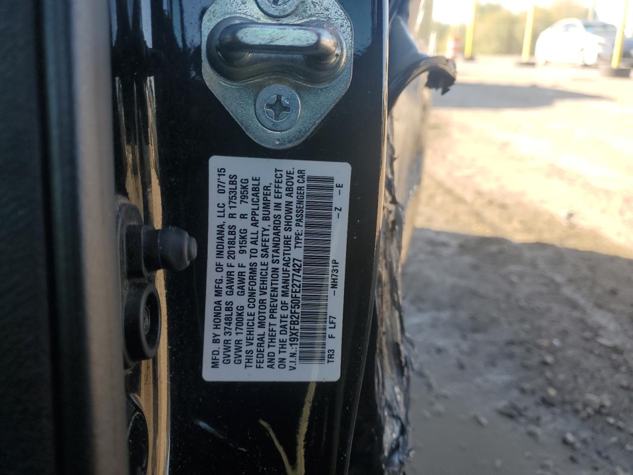 2015 Honda Civic Lx VIN: 19XFB2F50FE277427 Lot: 85777875