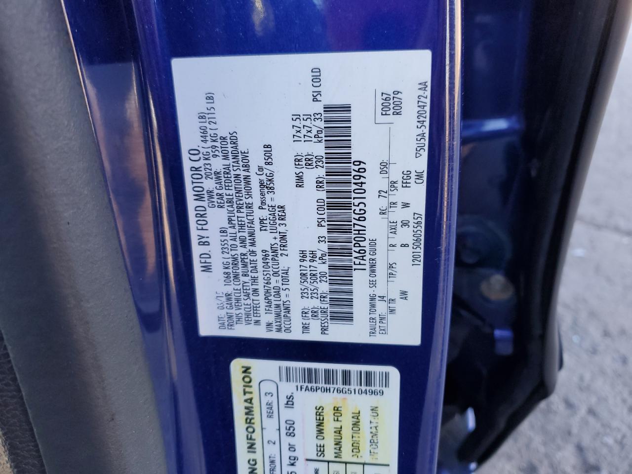 2016 Ford Fusion Se VIN: 1FA6P0H76G5104969 Lot: 90077005