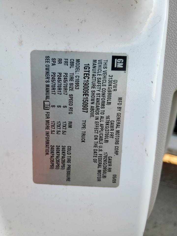 2009 GMC Sierra C1500 VIN: 1GTEC19009E150907 Lot: 85732595