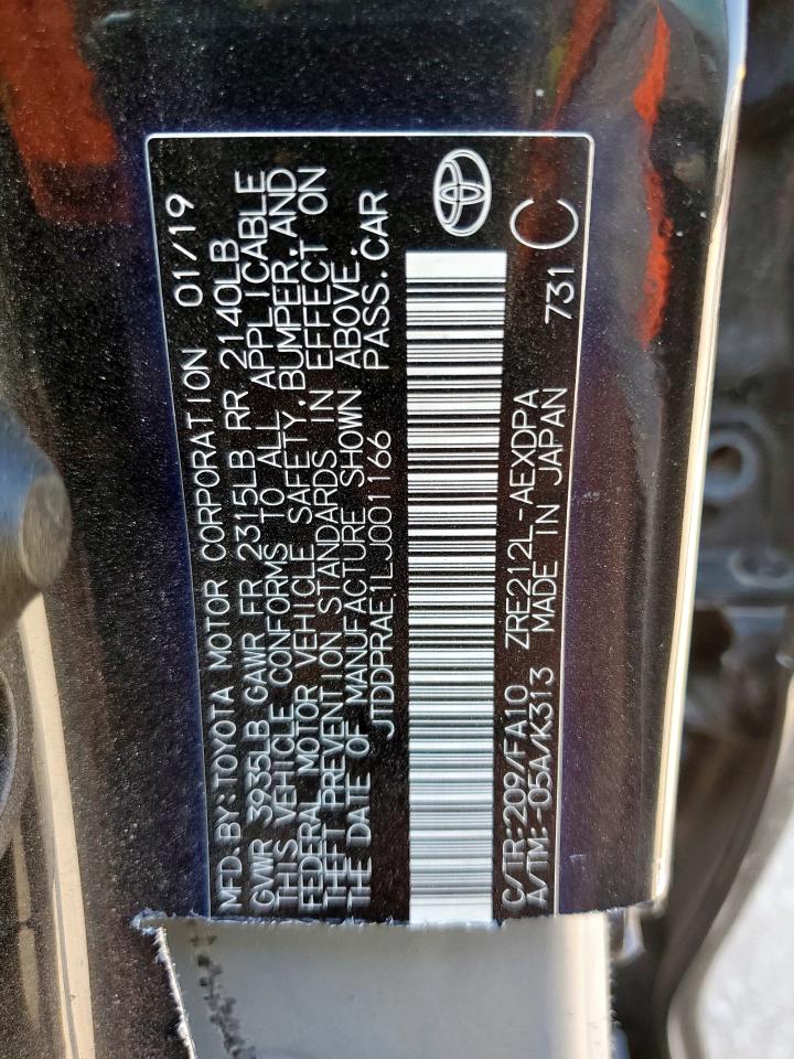 2020 Toyota Corolla L VIN: JTDDPRAE1LJ001166 Lot: 82203995