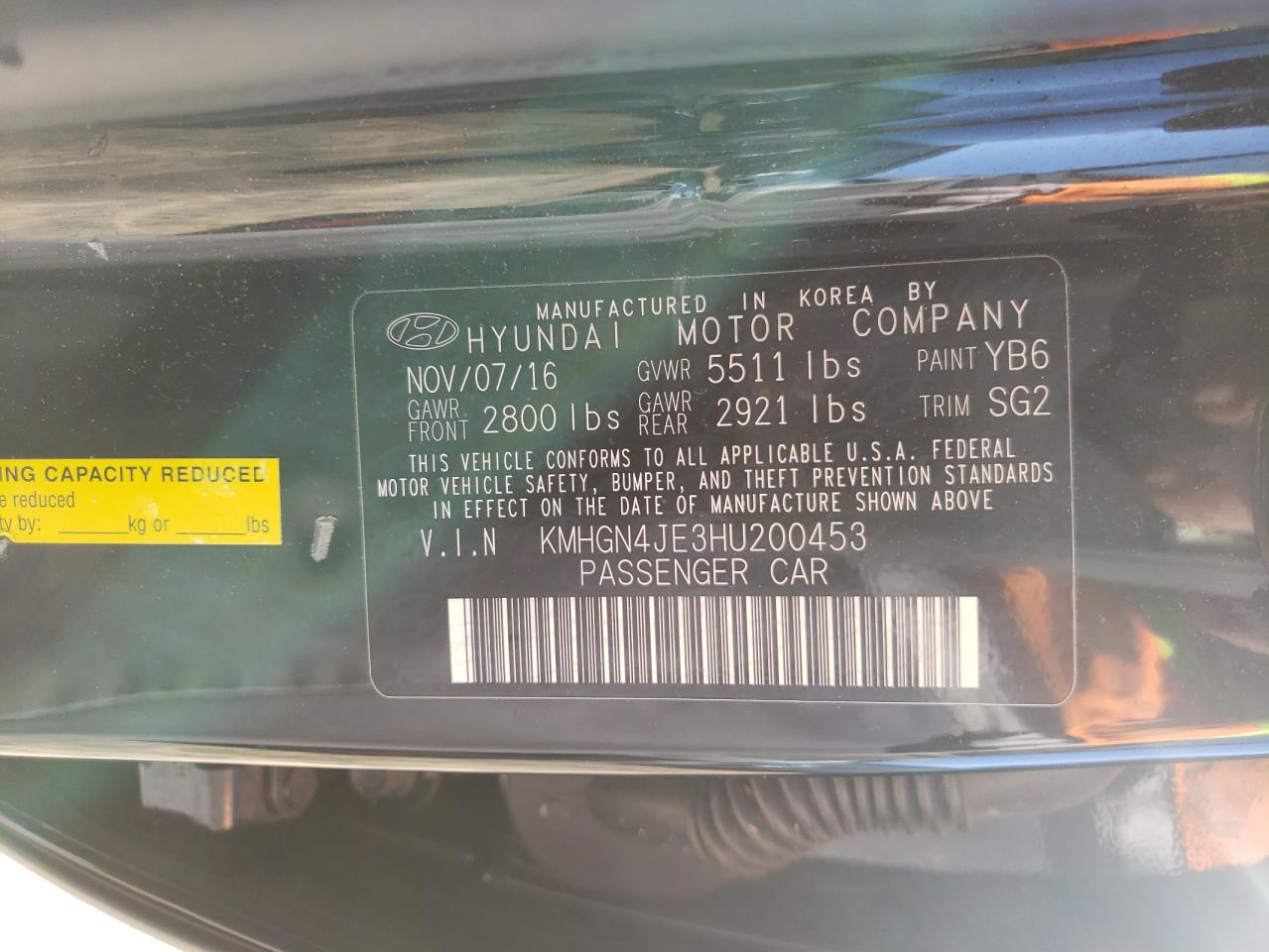 2017 Genesis G80 Base VIN: KMHGN4JE3HU200453 Lot: 86679265