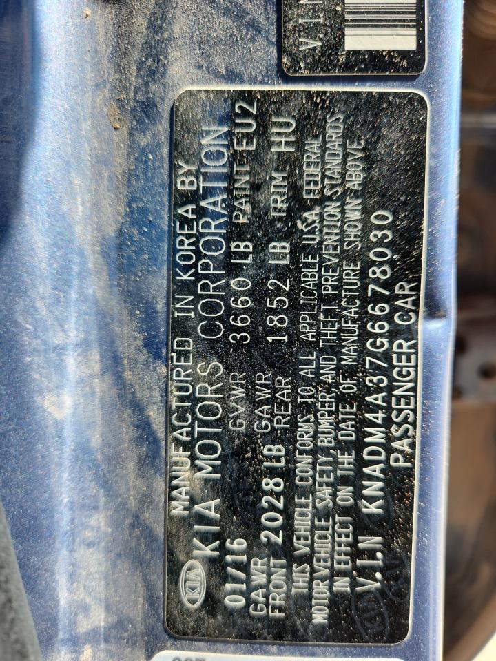 2016 Kia Rio Lx VIN: KNADM4A37G6678030 Lot: 84939075