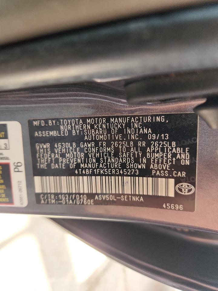 2014 Toyota Camry L VIN: 4T4BF1FK5ER345273 Lot: 82371795