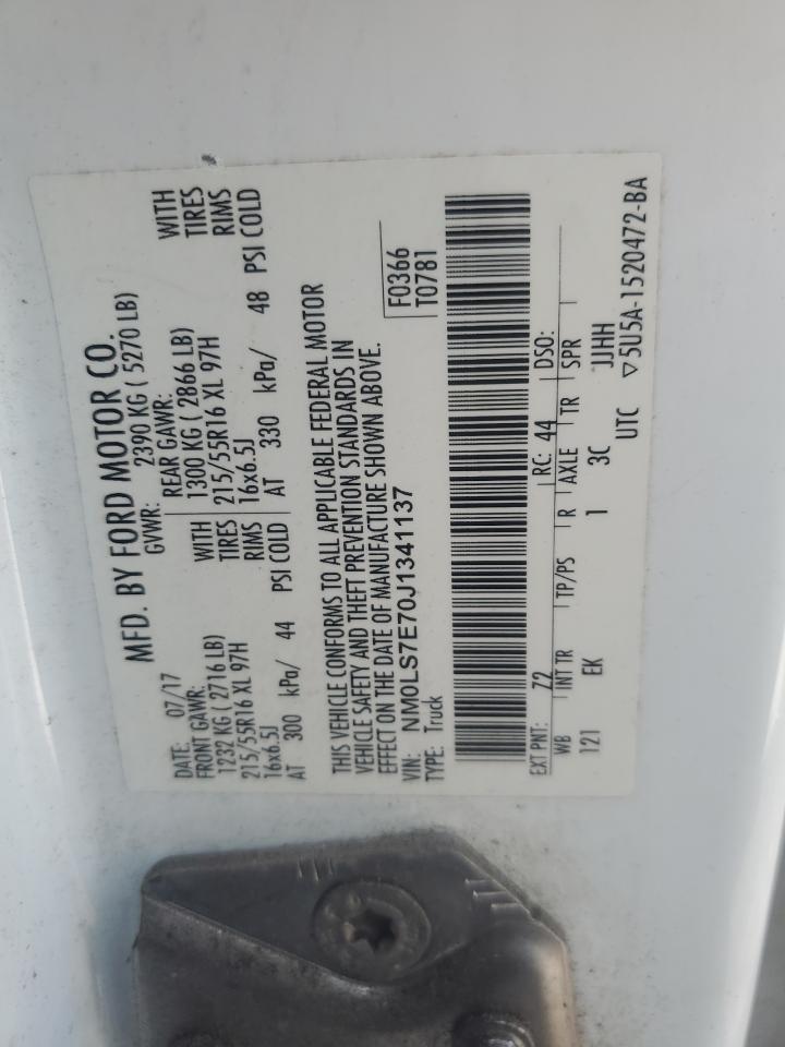 2018 Ford Transit Connect Delivery Van VIN: NM0LS7E70J1341137 Lot: 89481065