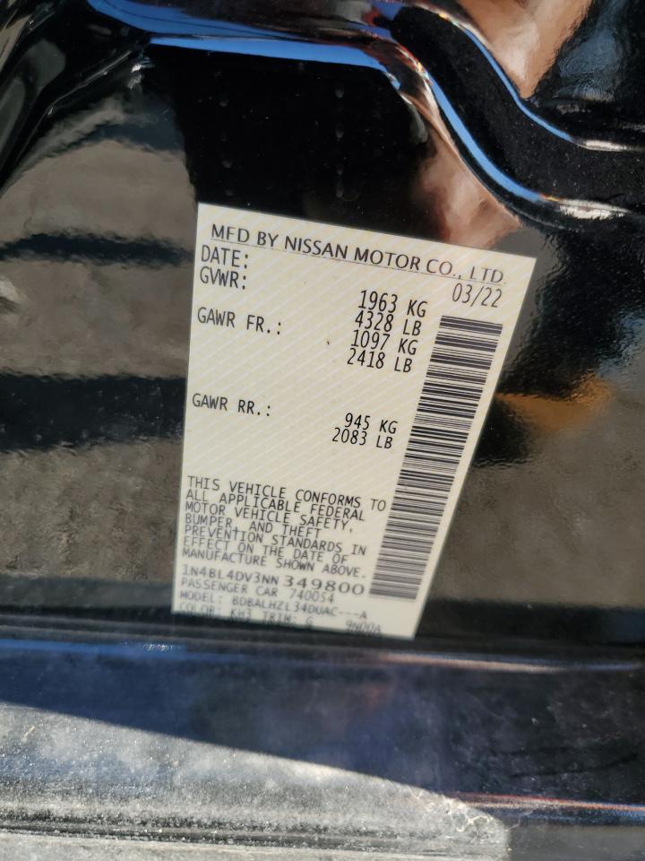 2022 Nissan Altima Sv VIN: 1N4BL4DV3NN349800 Lot: 82367045