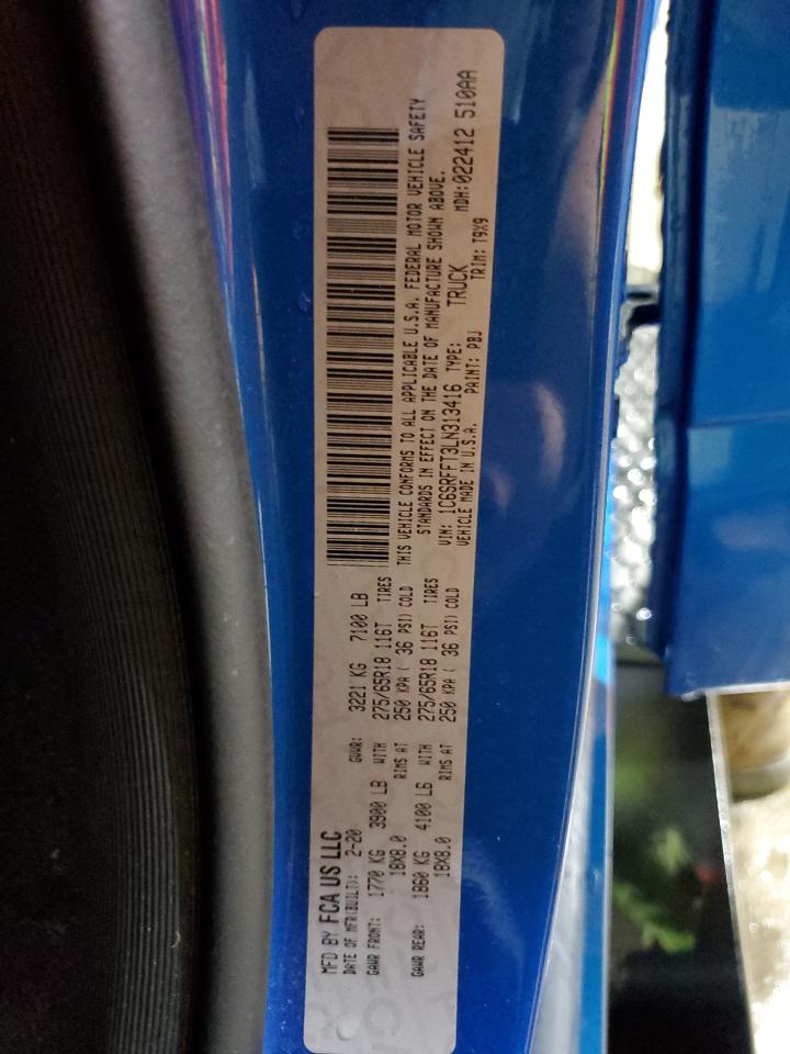 2020 Ram 1500 Big Horn/Lone Star VIN: 1C6SRFFT3LN313416 Lot: 86663785