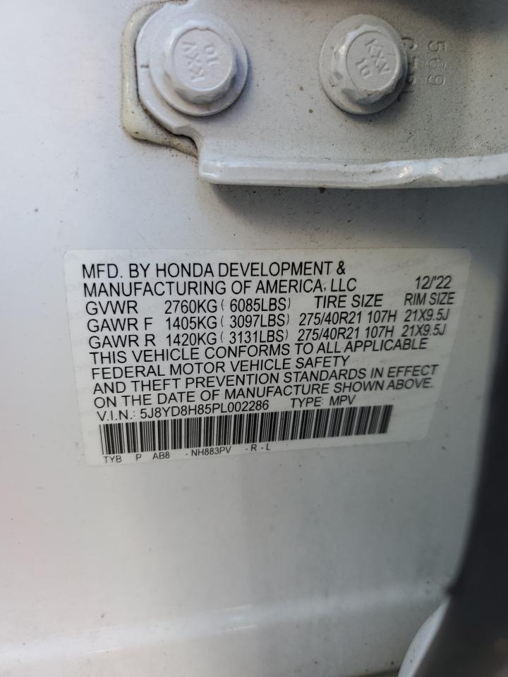 2023 Acura Mdx Type S Advance VIN: 5J8YD8H85PL002286 Lot: 84268015