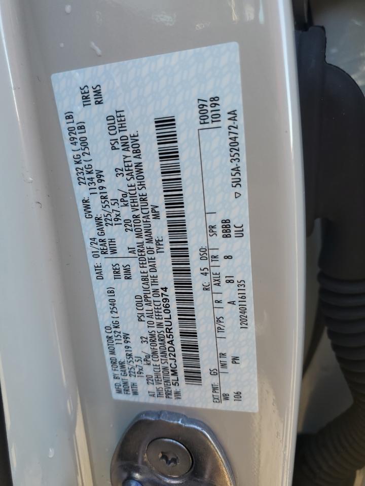 2024 Lincoln Corsair Reserve VIN: 5LMCJ2DA5RUL06974 Lot: 87098965