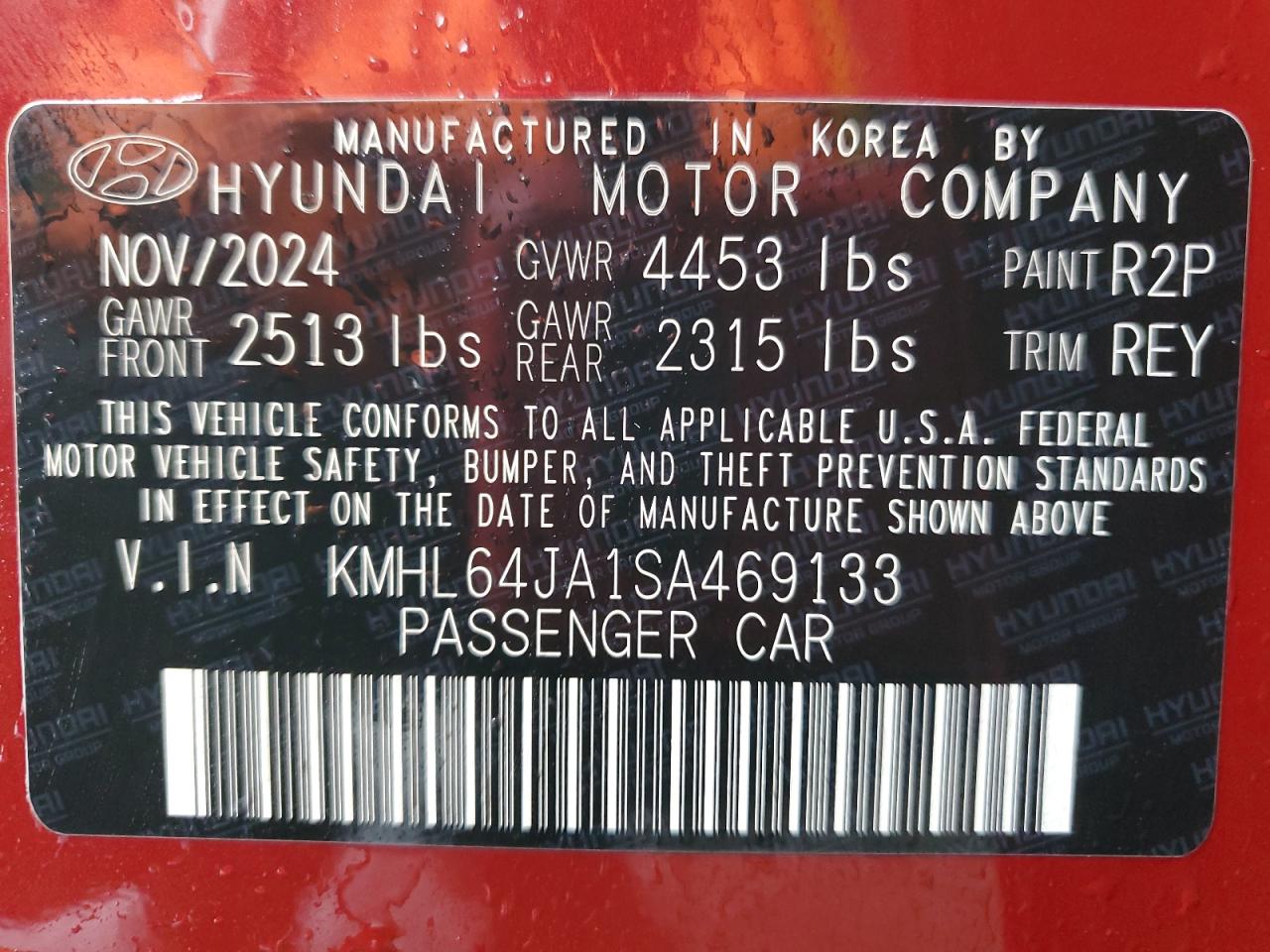2025 Hyundai Sonata Sel VIN: KMHL64JA1SA469133 Lot: 85720515