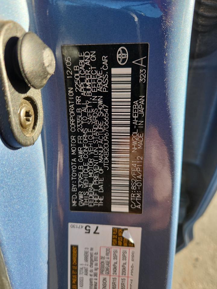 2006 Toyota Prius VIN: JTDKB20U967066547 Lot: 85133695