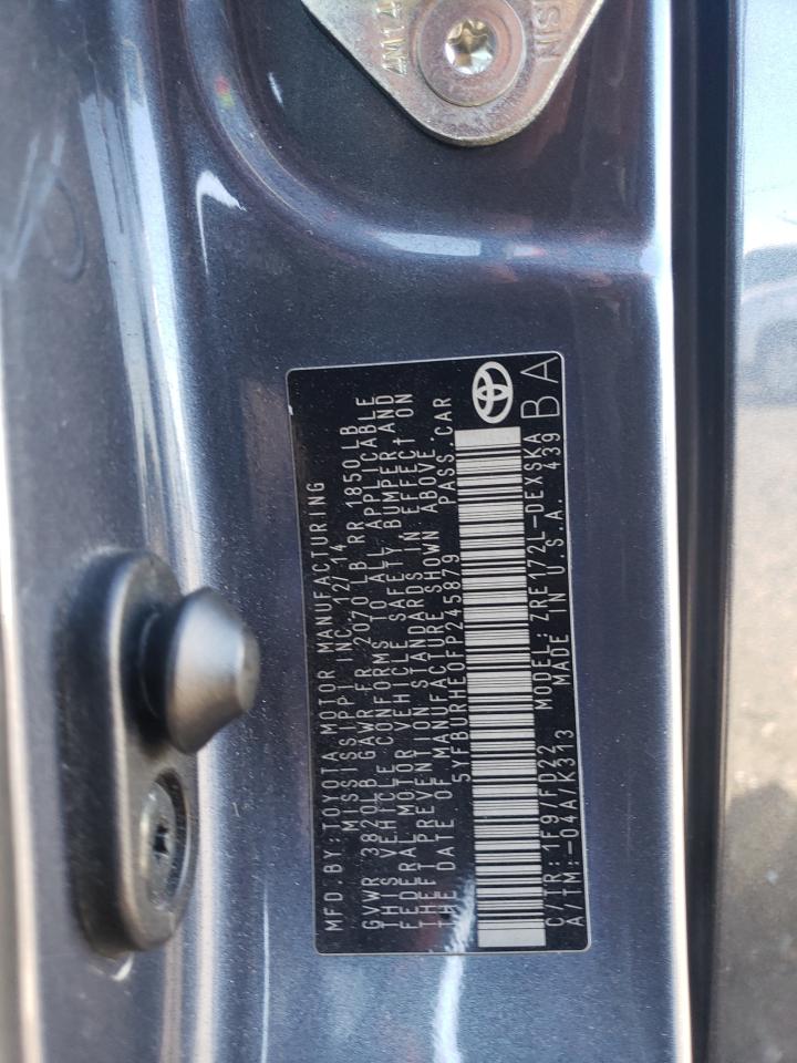 2015 Toyota Corolla L VIN: 5YFBURHE0FP245879 Lot: 82419405