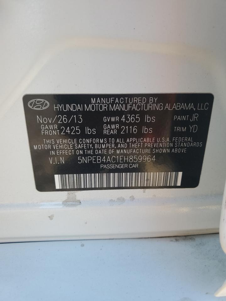 2014 Hyundai Sonata Gls VIN: 5NPEB4AC1EH859964 Lot: 86271625