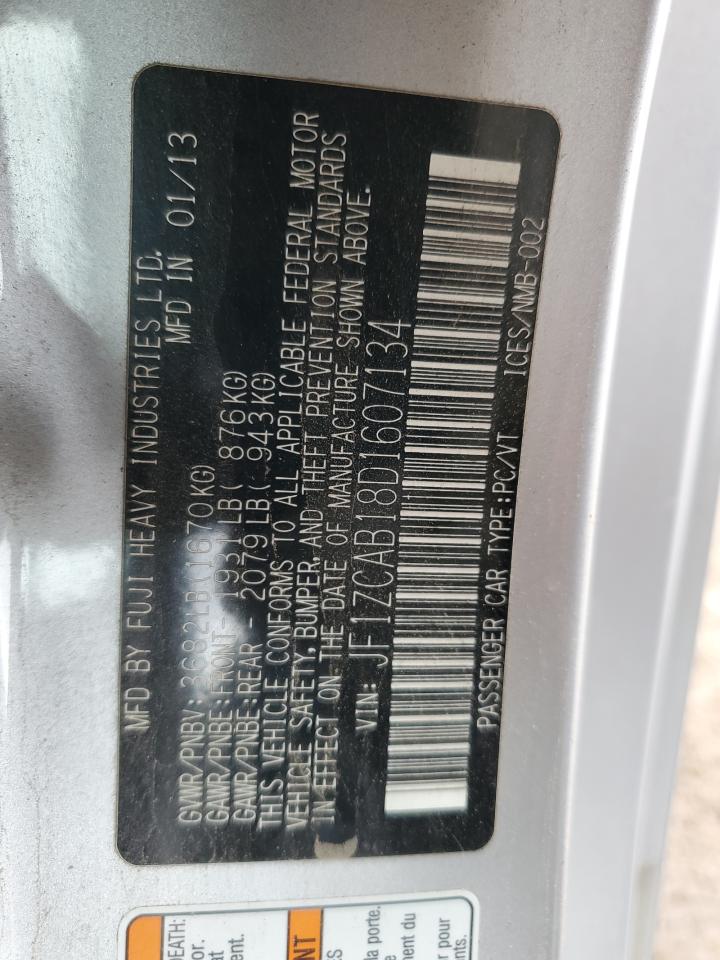 2013 Subaru Brz 2.0 Premium VIN: JF1ZCAB18D1607134 Lot: 85331265